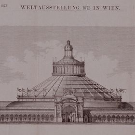 Illustration of Industrial World Exposition Site in Austria
Front View